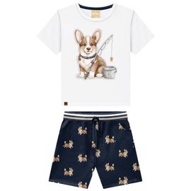 Conjunto-Infantil-Camiseta-Branca-Cachorro-Pescador-e-Bermuda-Marinho-2