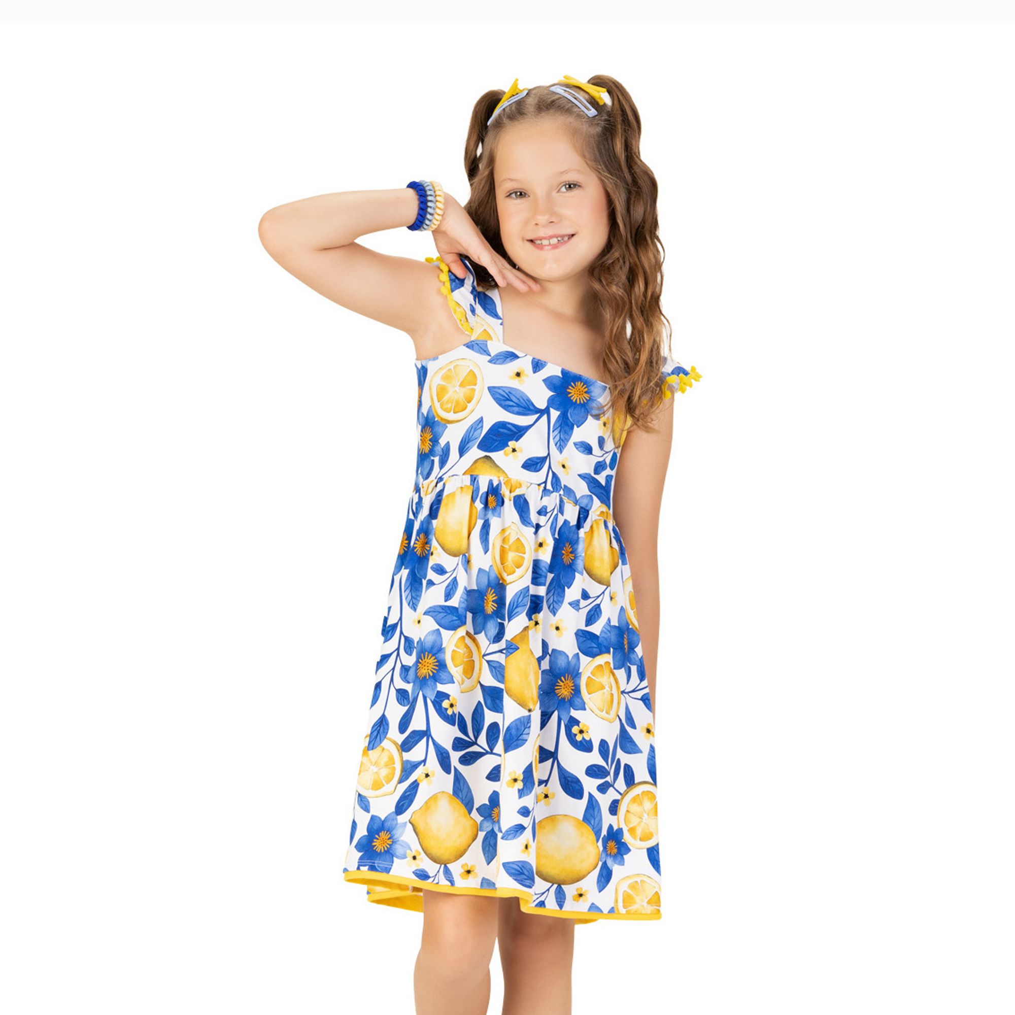 Vestido-Meninas-Cotton-Branco-Limoes-Amarelo-e-Azul-Kyly-1