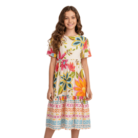 Vestido-Infantil-Bege-Midi-Viscose-Estampa-Floral-Emily-1