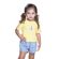 Conjunto-Meninas-Camiseta-Amarela-Lemon-Brilho-e-Short-Jeans