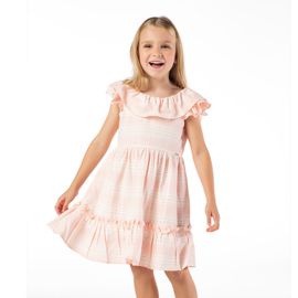 Vestido-Infantil-Decote-Babados-Rosa-Listras-Brancas-1