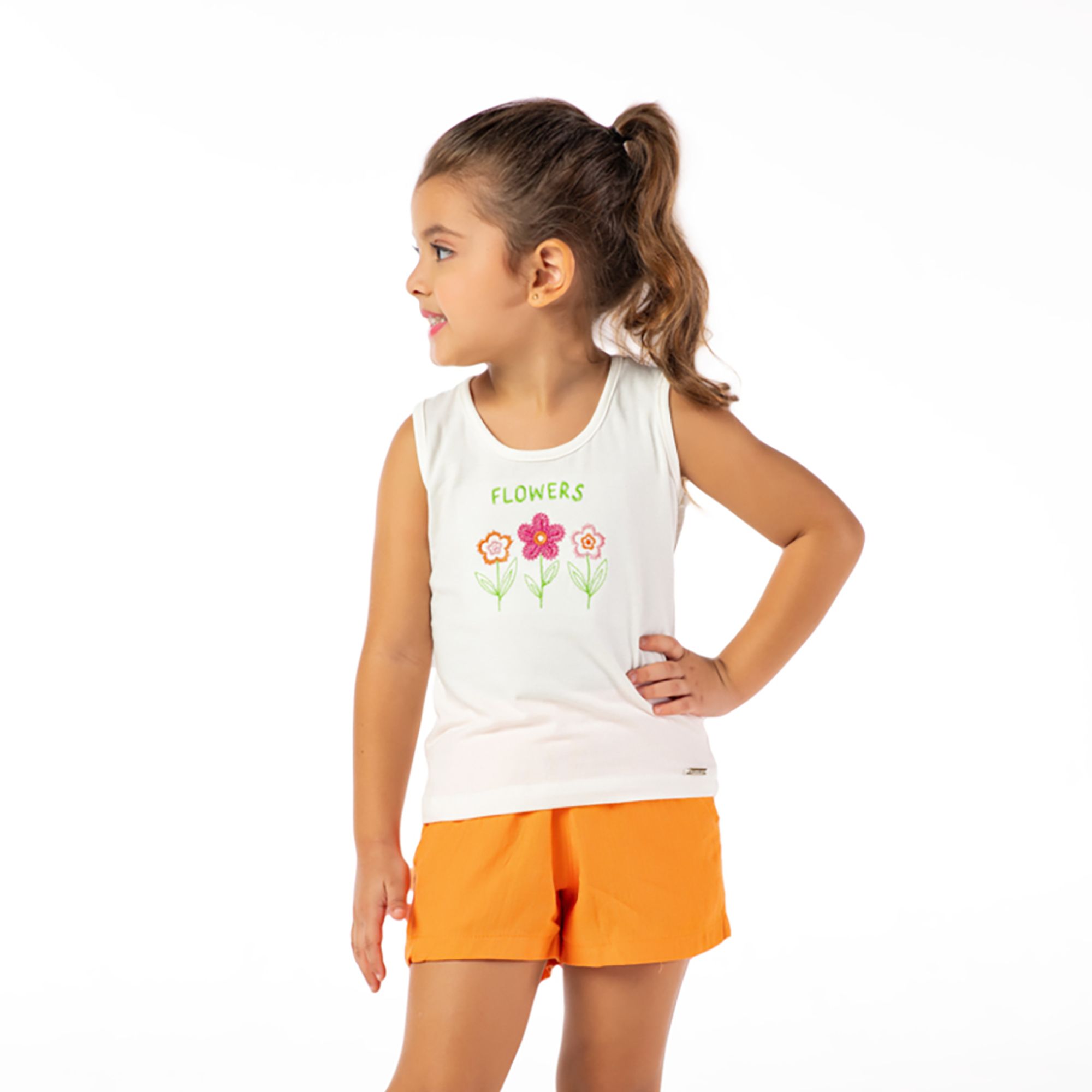 -	Conjunto-Meninas-Regata-Branca-Flores-Bordadas-e-Short-Viscose-Laranja-1