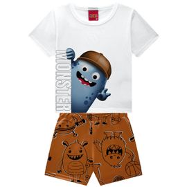 -	Conjunto-Meninos-Camiseta-Branca-Monster-e-Bermuda-Caramelo2