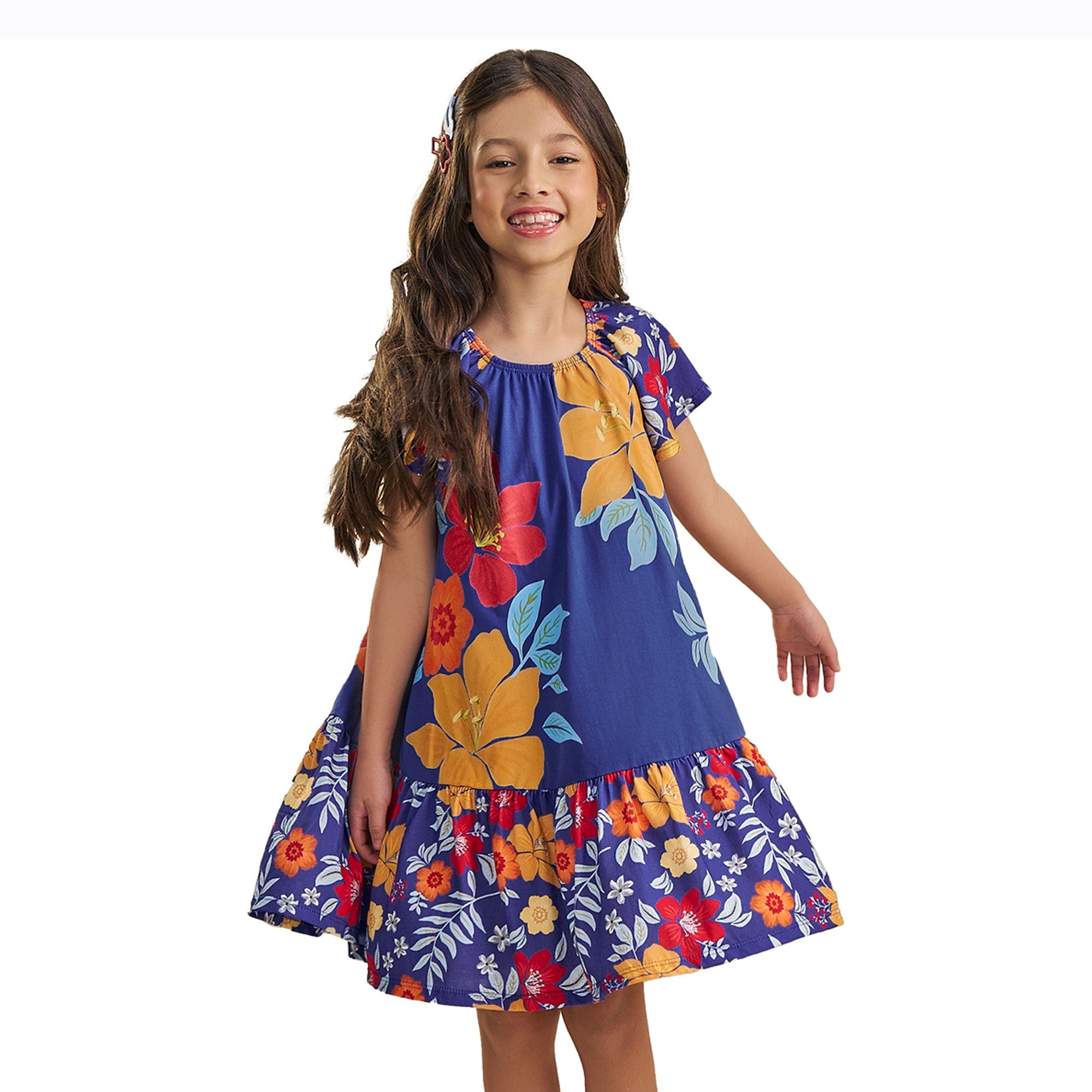 Vestido-Meninas-Soltinho-Malha-Azul-Estampa-Flores-Nanai-1