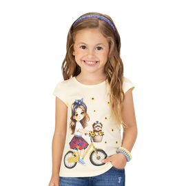 Blusa-Meninas-Branca-Manga-Curta-Amarela-Menina-de-Bicicleta-1