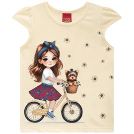 Blusa-Meninas-Branca-Manga-Curta-Amarela-Menina-de-Bicicleta-2