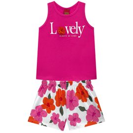 -	Conjunto-Meninas-Regata-Pink-Lovely-Aplique-Flor-e-Short-Florido-2