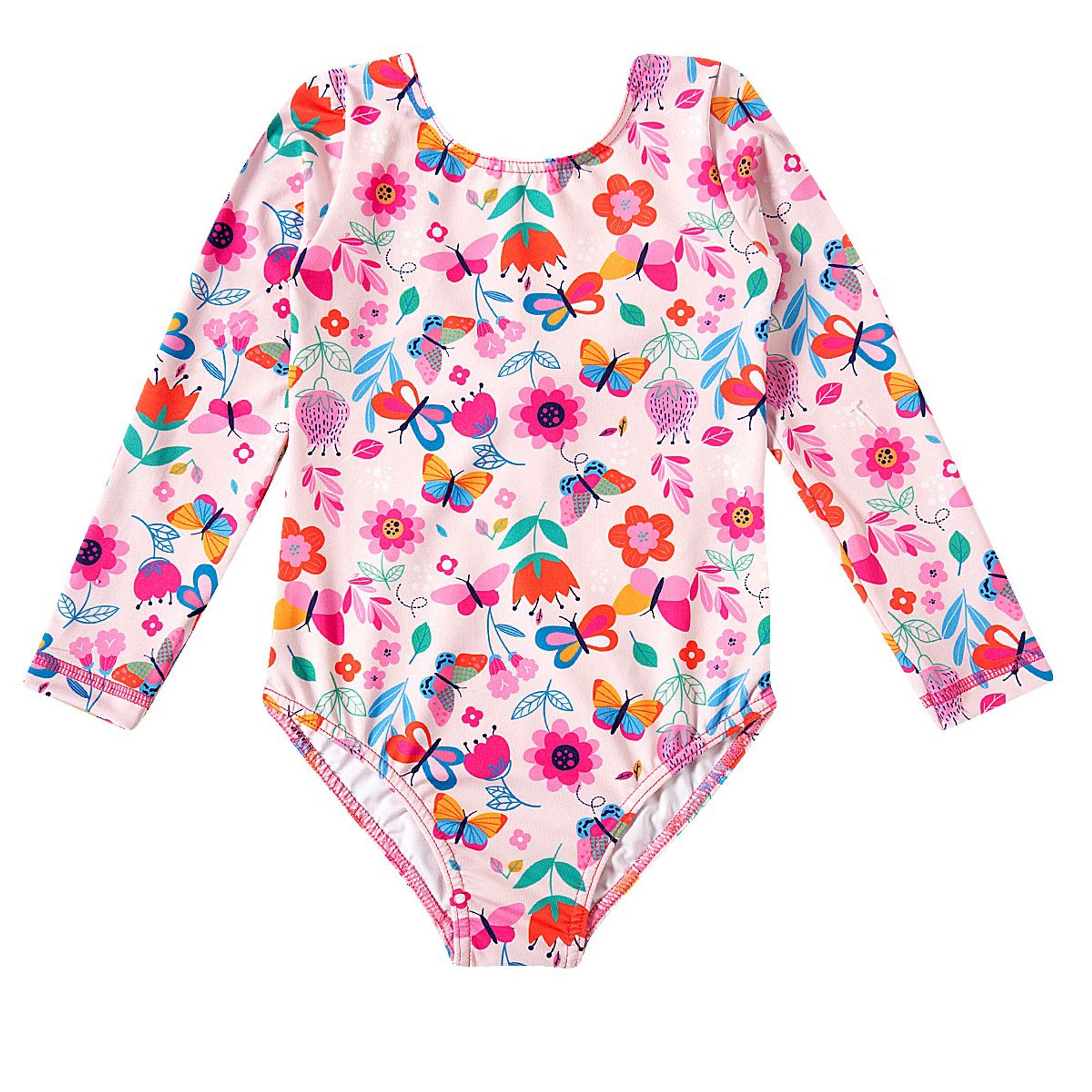 Maio-Body-Infantil-Manga-Longa-Rosa-Claro-Borboletas-e-Flores-1