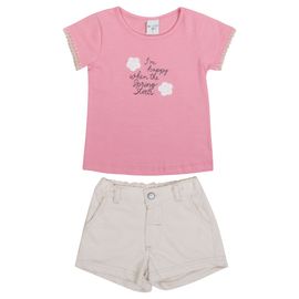 -	Conjunto-Meninas-Blusa-Rosa-Flor-Croche-Happy-e-Short-Creme-2
