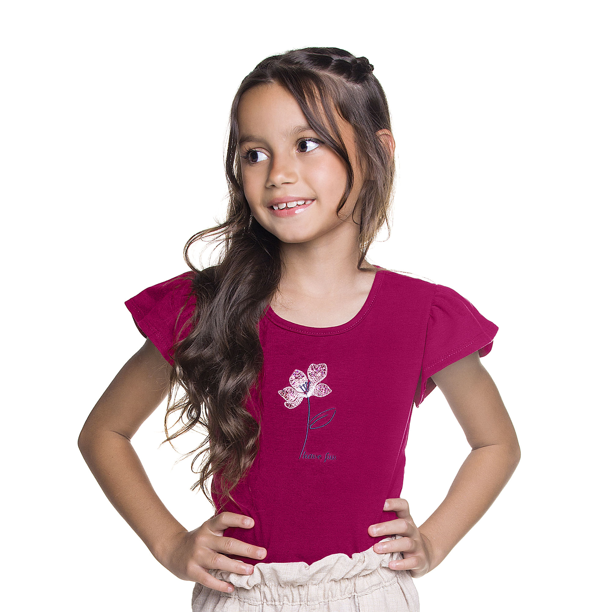 Blusa-Meninas-Manga-Curta-Cotton-Rosa-Violeta-Jardim-Encantado-1