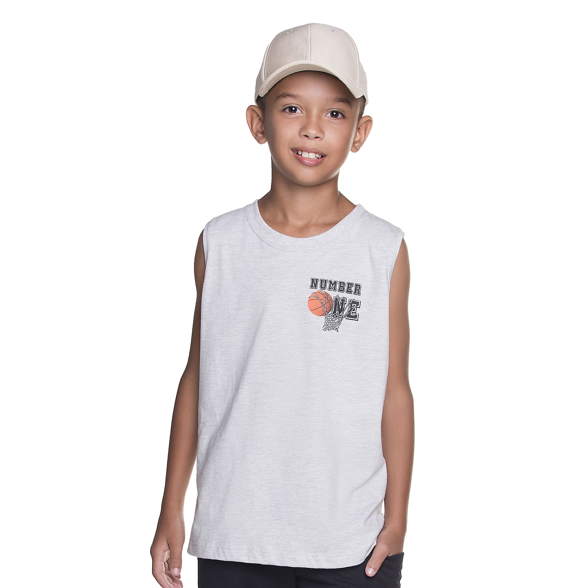 Regata-Infantil-Meia-Malha-Machao-Cinza-Mescla-Basquete-One-1