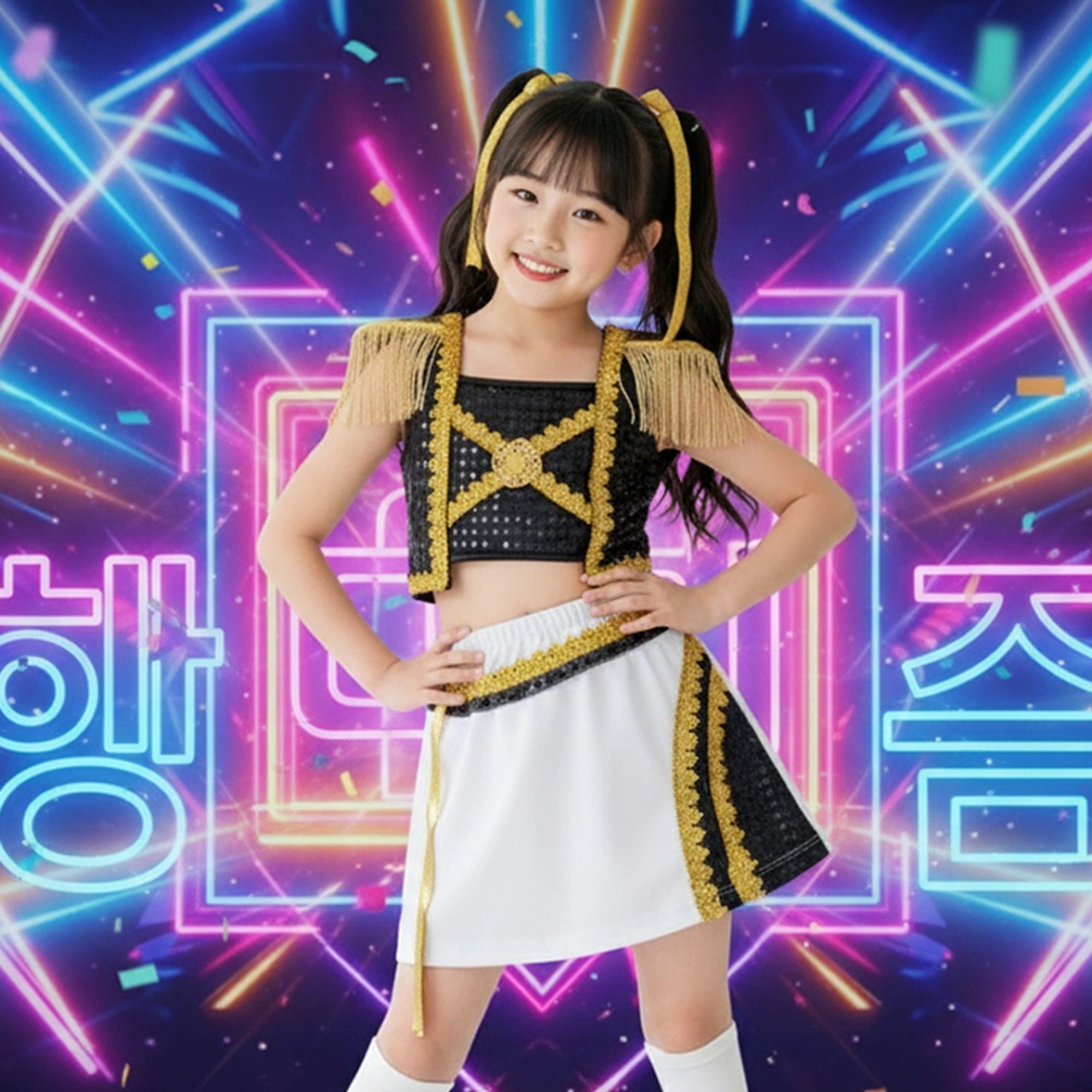 Conjunto-Fantasia-Infantil-Guerreira-do-K-Pop-Luxo-Mira-1