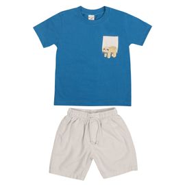 Conjunto-Meninos-Camiseta-Azul-Bolso-Bicho-Preguica-e-Bermuda-Sarja-2