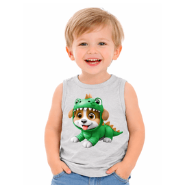 -	Regata-Infantil-Meninos-Cinza-Mescla-Cachorrinho-de-Dino-Kyly-1