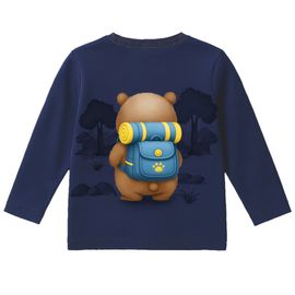 Camiseta-Infantil-Manga-Longa-Azul-Capivara-Aventureira-2