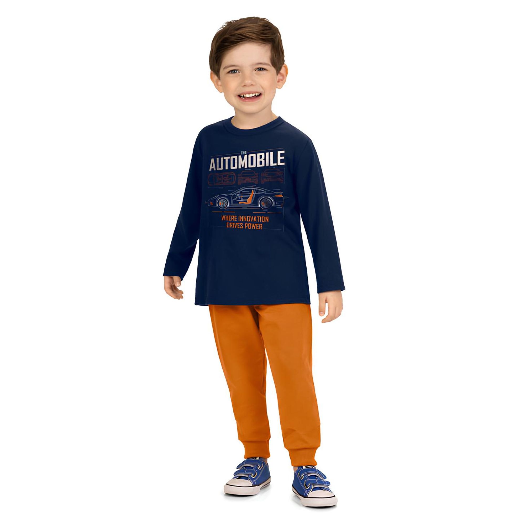 Conjunto-Infantil-Camiseta-Manga-Longa-Marinho-Automobile-e-Calca-Laranja-1