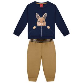 Conjunto-Meninos-Moletom-Coelhinho-Bordado-Azul-Marinho-e-Marrom-2