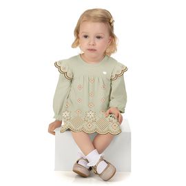 Vestido-Body-Bebes-Manga-Longa-Cotton-Verde-Orvalho-Milon-1