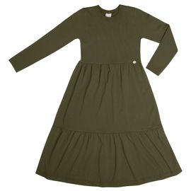 Vestido-Midi-Infantil-Manga-Longa-Malha-Ribana-Liso-Verde-Militar-2