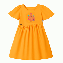 Vestido-Infantil-Manga-Curta-Laranja-La-No-Meu-Castelo-Alphabeto2