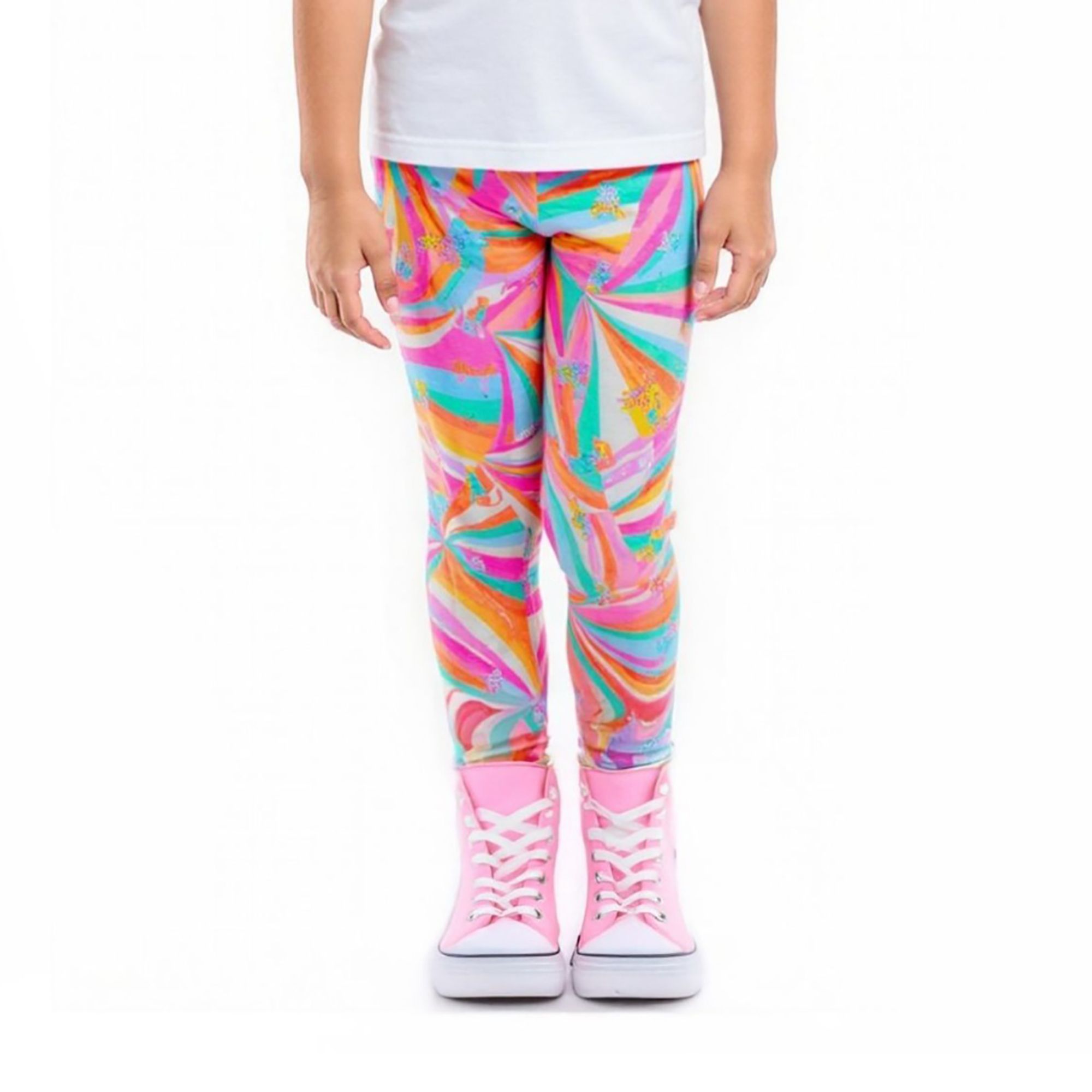 Calca-Legging-Infantil-Cotton-Entre-Cores-Rosa-e-Verde-1