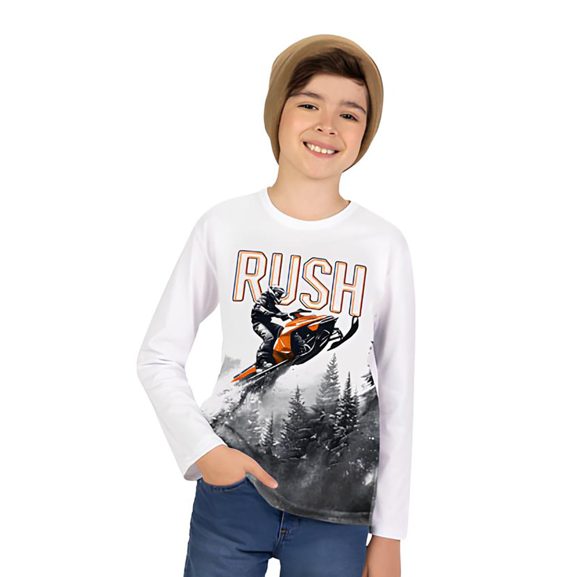 Camiseta-Infantil-Manga-Longa-Branca-Rush-Snowmobile-Kyly-1