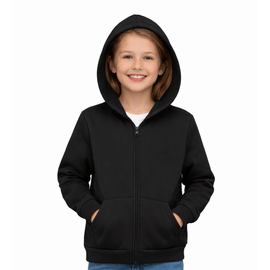 Jaqueta-Infantil-Unissex-Basica-Preta-Moletom-Peluciado-Capuz-2