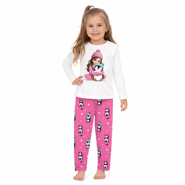 Pijama-Infantil-Longo-Malha-Menina-e-Pinguim-Branco-e-Rosa-1