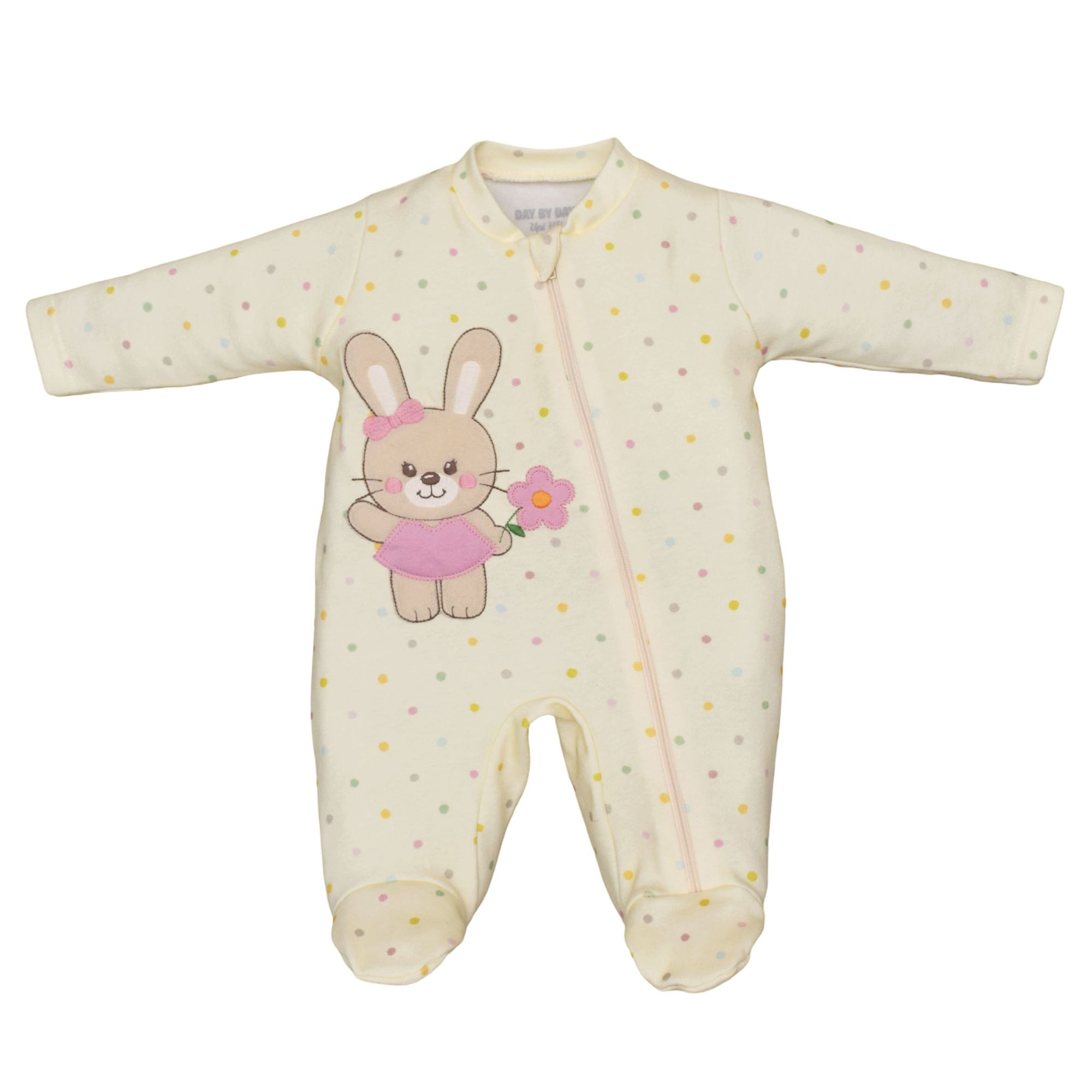 Macacao-Bebe-Ziper-Suedine-Amarelo-Claro-Poas-Coelhinha-Bordada-1