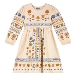 Vestido-Infantil-Manga-Longa-Cotton-Bege-Tribal-Flores-e-Brilho-2
