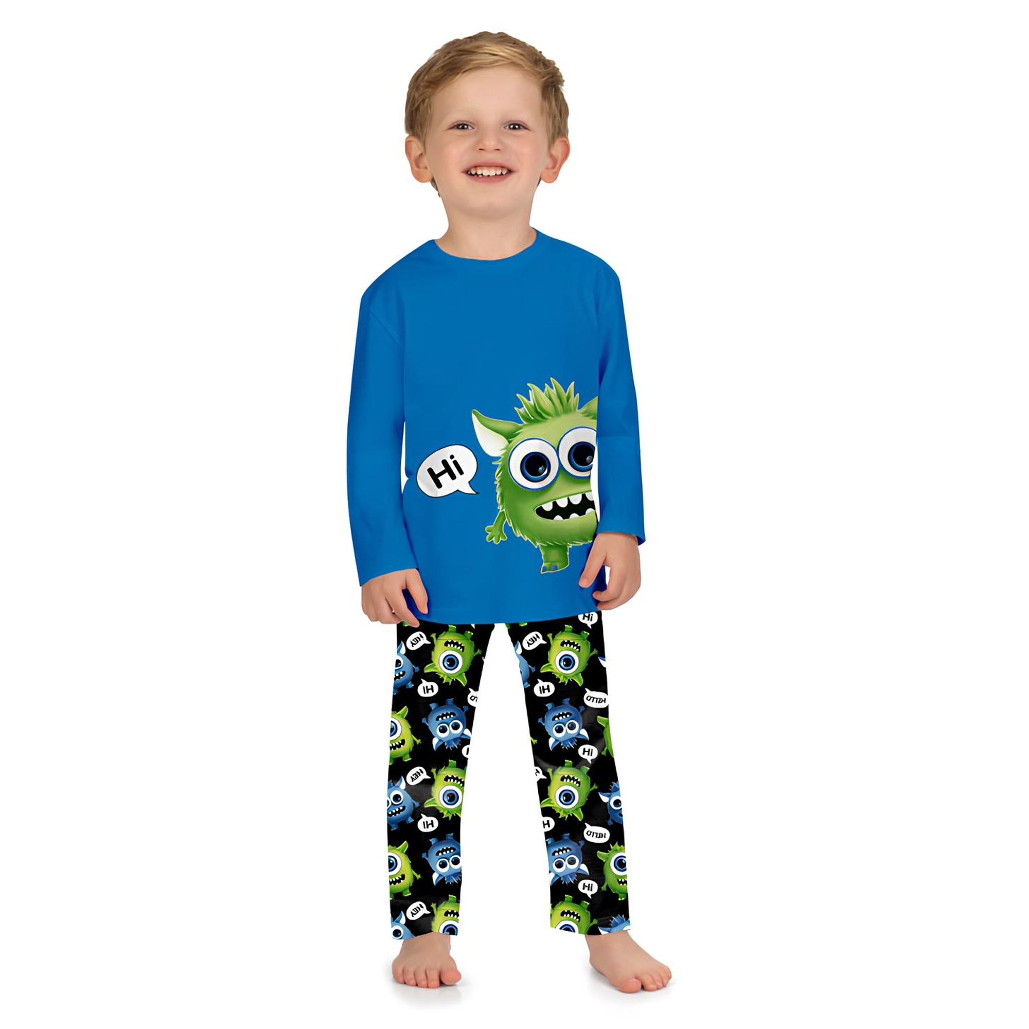 Pijama-Meninos-Longo-Malha-Azul-e-Preto-Monstro-Verde-Brilha-Escuro-1