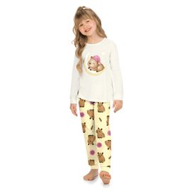 Pijama-Infantil-Longo-Malha-Capivara-Mescla-e-Amarelo-Brilha-Escuro-1