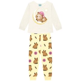 Pijama-Infantil-Longo-Malha-Capivara-Mescla-e-Amarelo-Brilha-Escuro-2