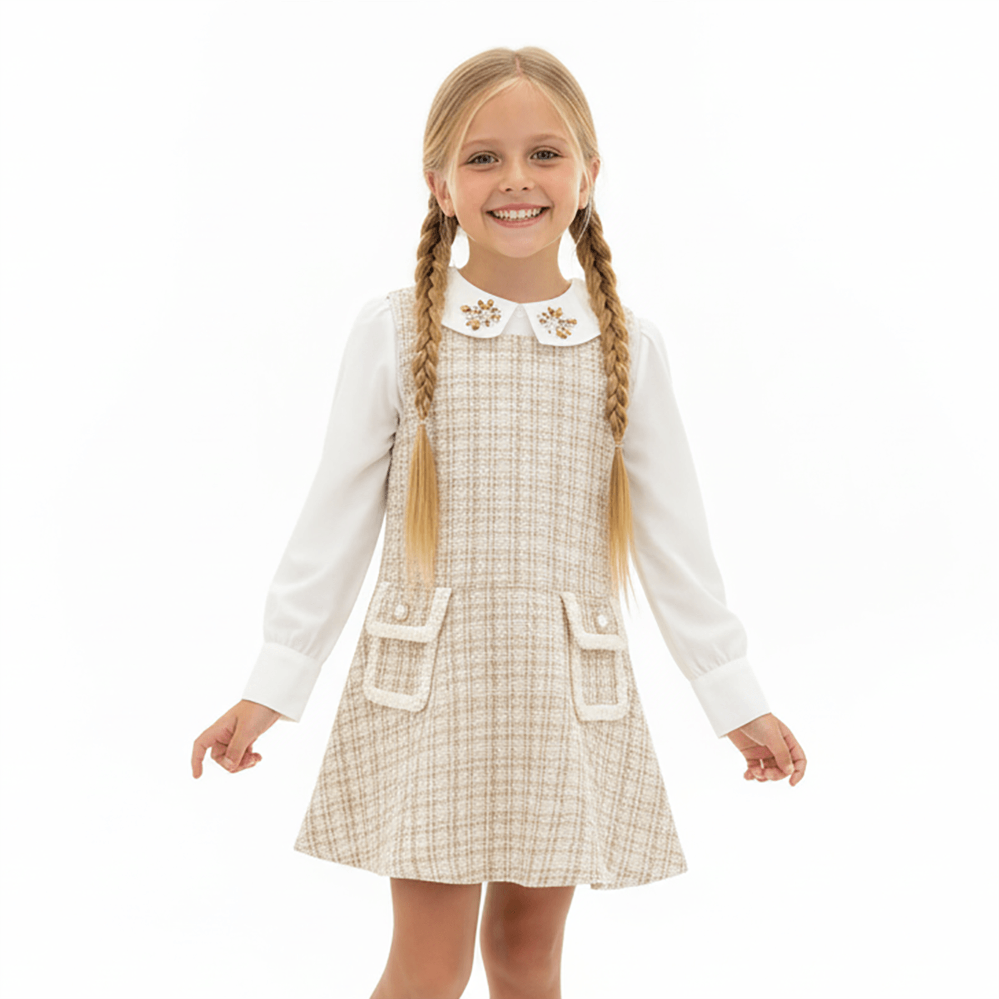 Conjunto-Infantil-Vestido-Tweed-Off-White-e-Camisa-Tricoline-Gola-Pedrarias-1