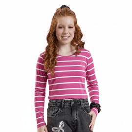 Blusa-Meninas-Cropped-Manga-Longa-Cotton-Fucsia-Listras-Brancas-1