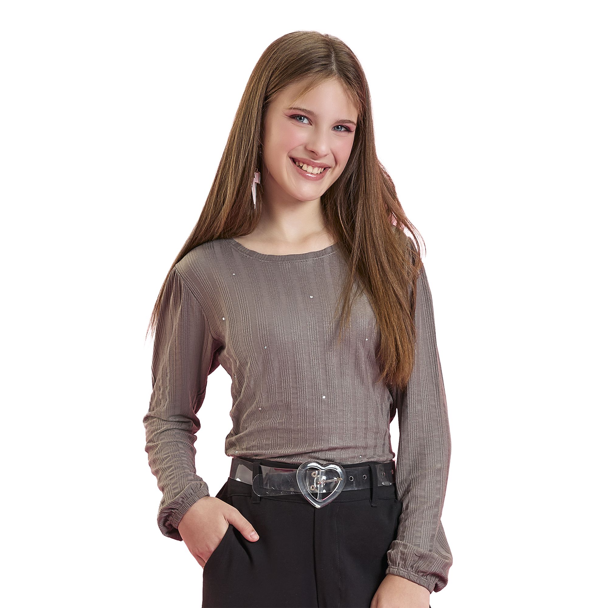 Blusa-Meninas-Longa-Canelada-Tifany-com-Elastano-e-Brilho-Cinza-1
