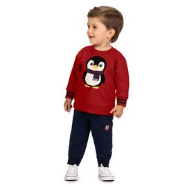 Conjunto-Meninos-Moletom-Blusao-Vermelho-Pinguim-Bordado-e-Calca-Marinho-1