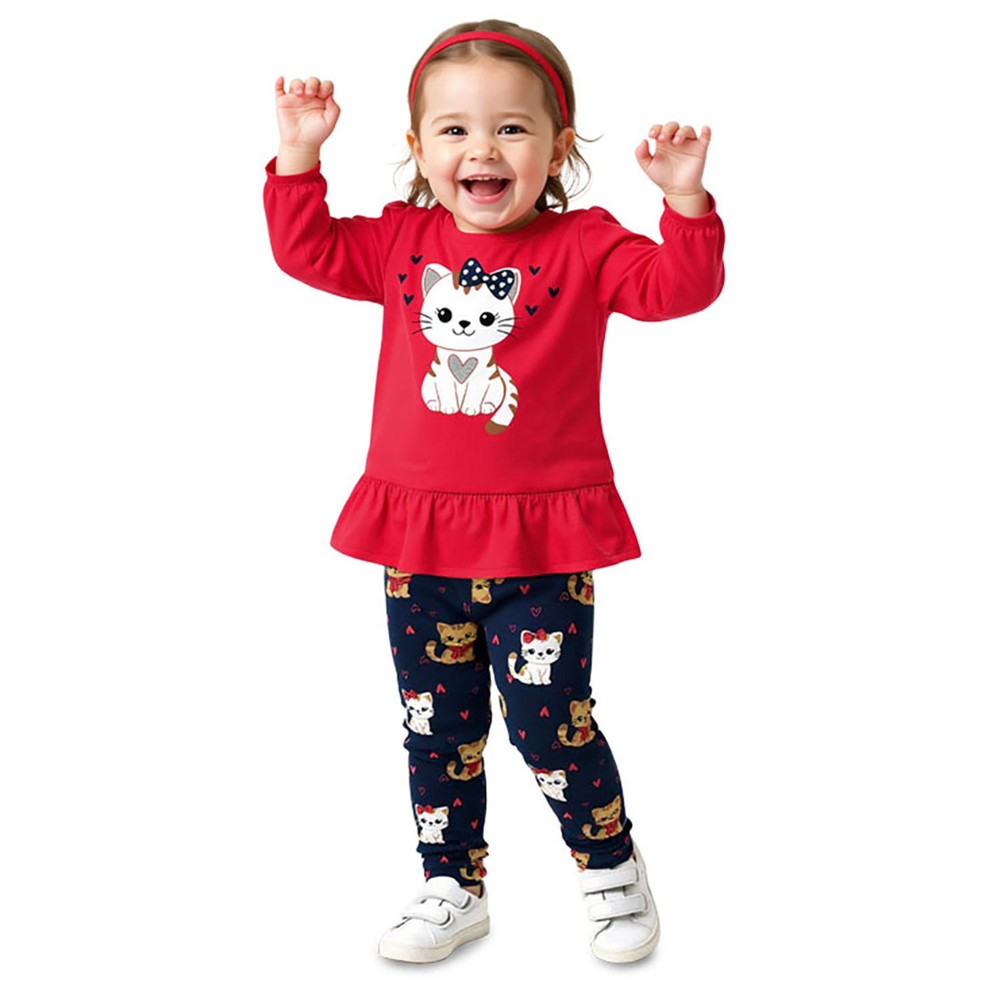 Conjunto-Meninas-Cotton-Blusa-Longa-Vermelha-Gatinha-e-Legging-1