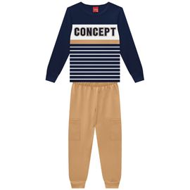 Conjunto-Meninos-Camiseta-Longa-e-Calca-Moletom-Concept-Marinho-e-Bege-2