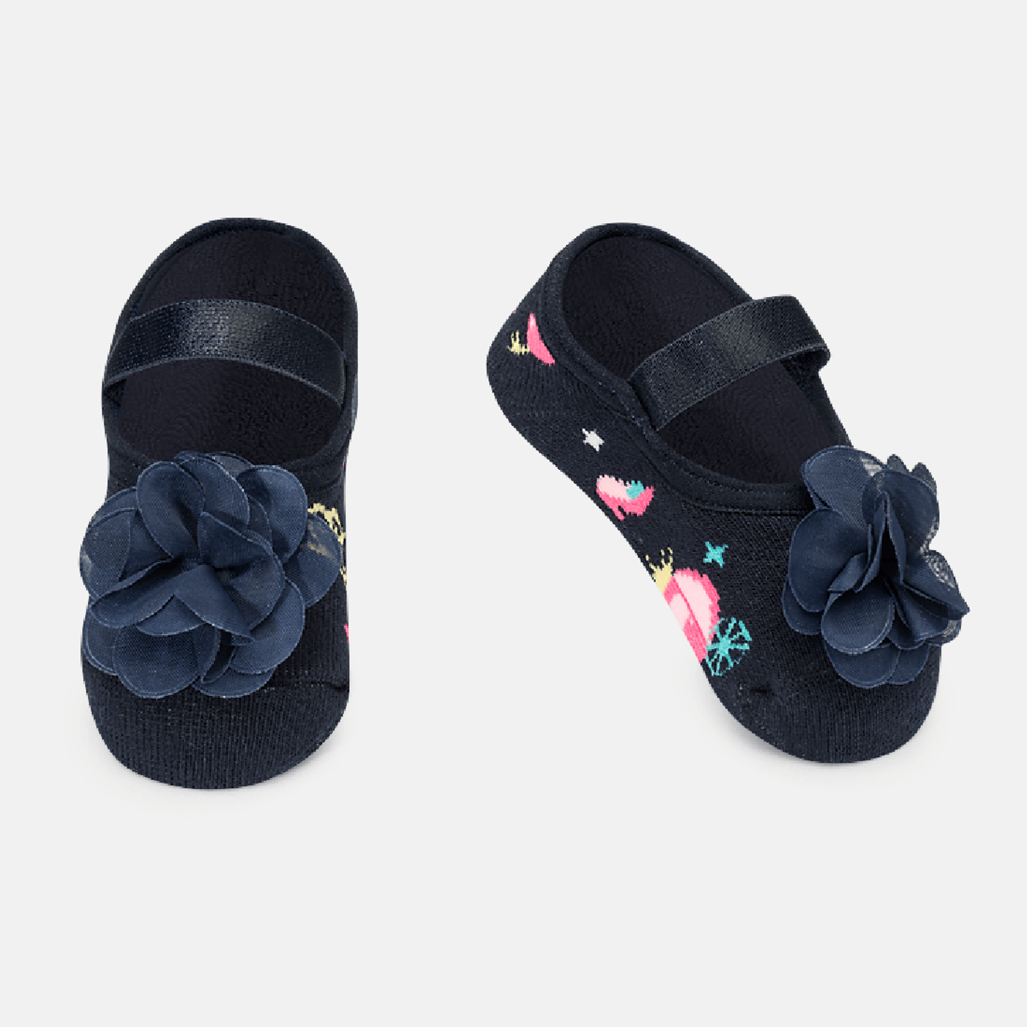 Meia-Sapatilha-Meninasl-Marinho-Carruagens-Aplique-Flor-Antiderrapante-Puket-1