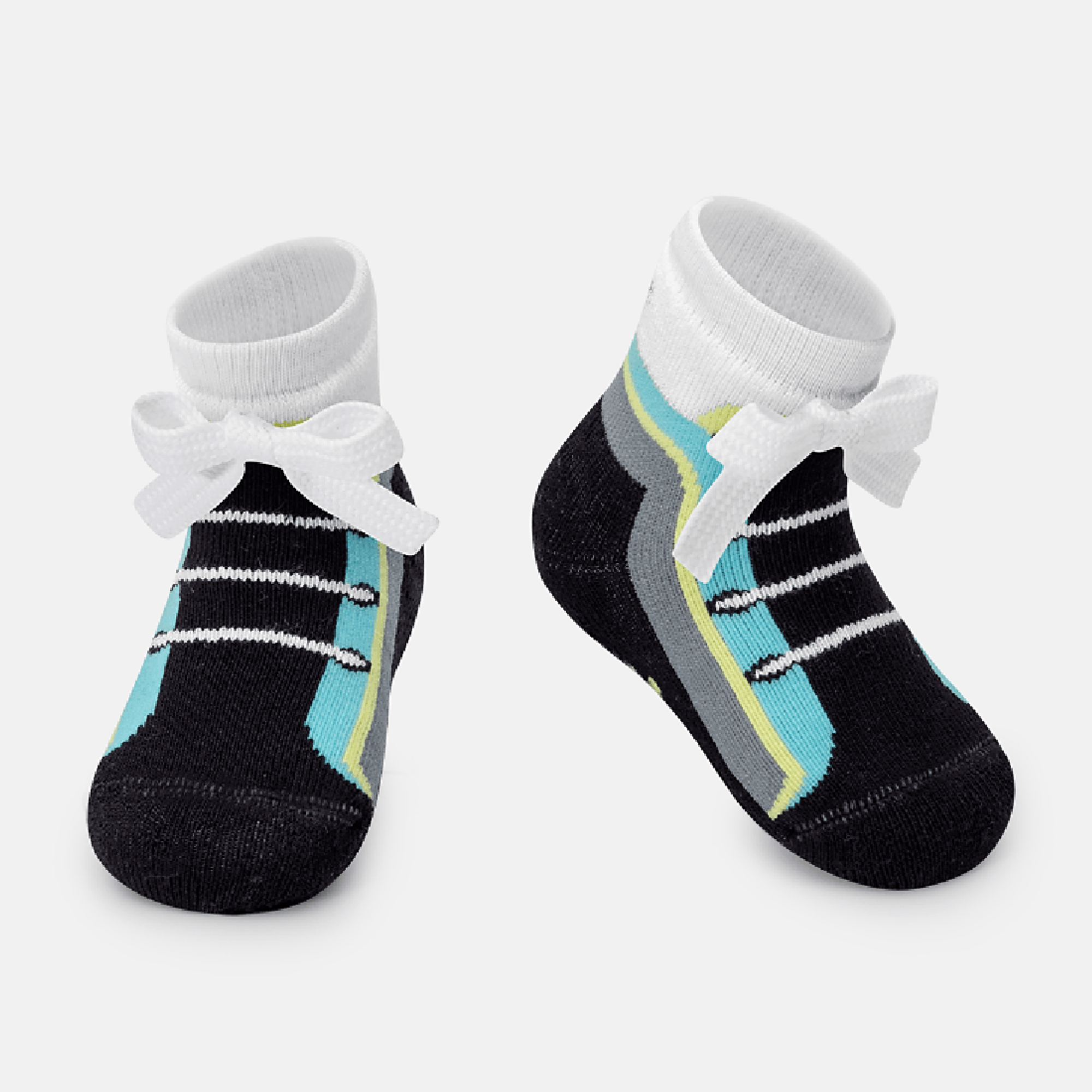 Meia-Bebe-Soquete-Tenis-Preto-e-Azul-Sola-Antiderrapante-Puket-1