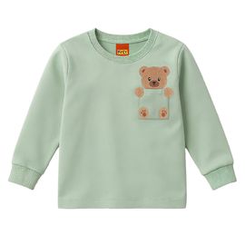 Camiseta-Meninos-Manga-Longa-Verde-Claro-Bolso-Ursinho-Bordado-2