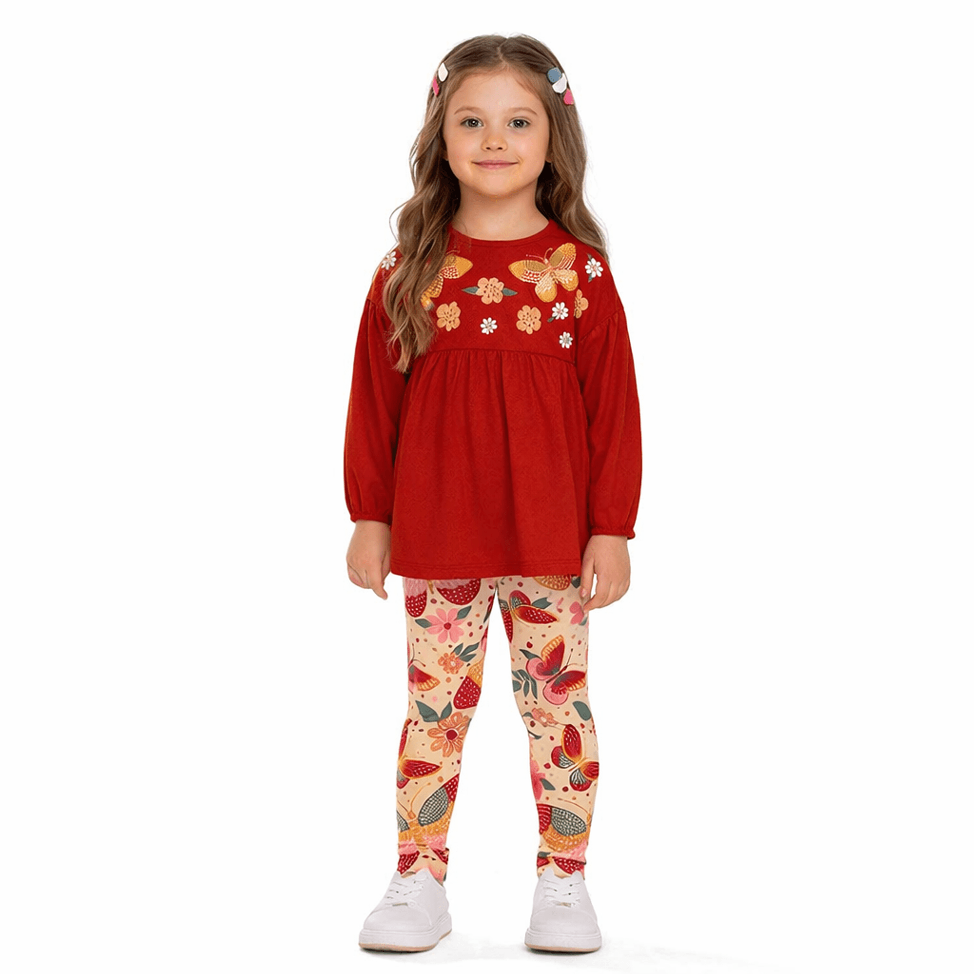 Conjunto-Meninas-Blusa-Bata-Vermelha-e-Legging-Borboletas-1