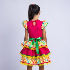 Vestido-Infantil-Junino-Xadrez-Amarelo-e-Pink-Laco-Cetim-2