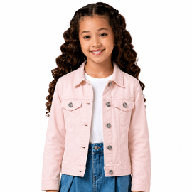 Jaqueta-Infantil-em-Sarja-Jeans-Rosa-Claro-Meninas-1