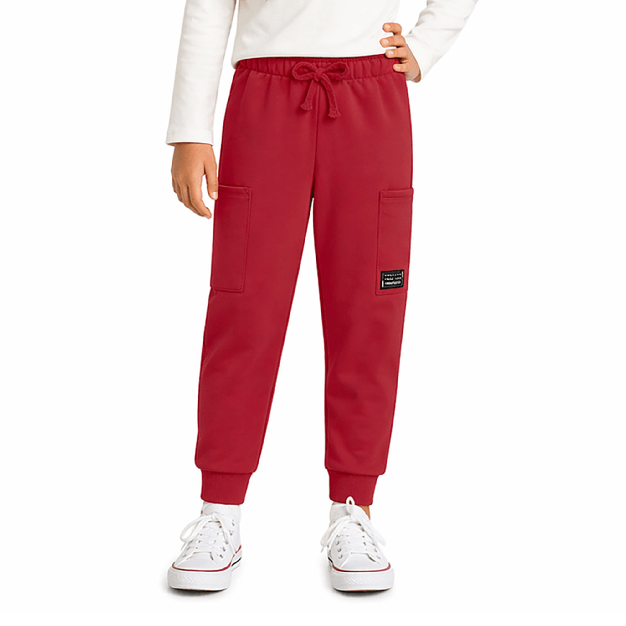 Calca-Infantil-Meninas-Moletom-Vermelho-Rubi-Bolso-Lateral-1