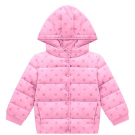 Jaqueta-Meninas-Puffer-Nylon-Capuz-Bolinhas-Rosa-Sweet-2