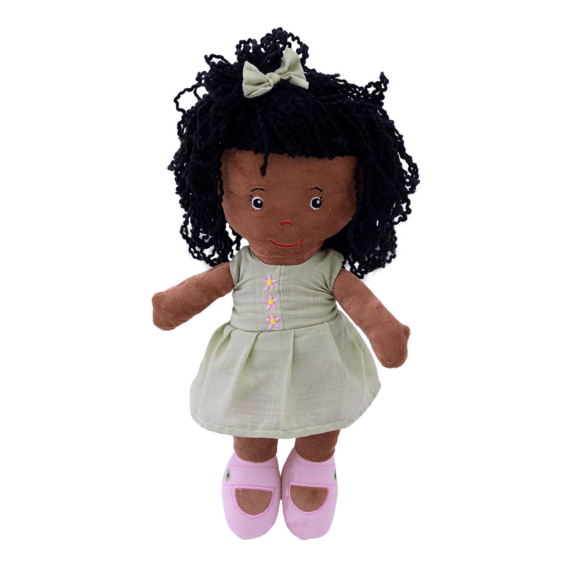 -Boneca-em-Plush-Negra-Laura-Vestido-Verde-Claro-Zip-Toys-