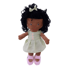 -Boneca-em-Plush-Negra-Laura-Vestido-Verde-Claro-Zip-Toys-