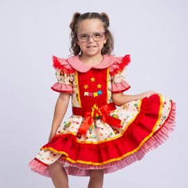 Vestido-Infantil-Junino-Xadrez-Vermelho-Bandeirinhas-e-Fogueira-1